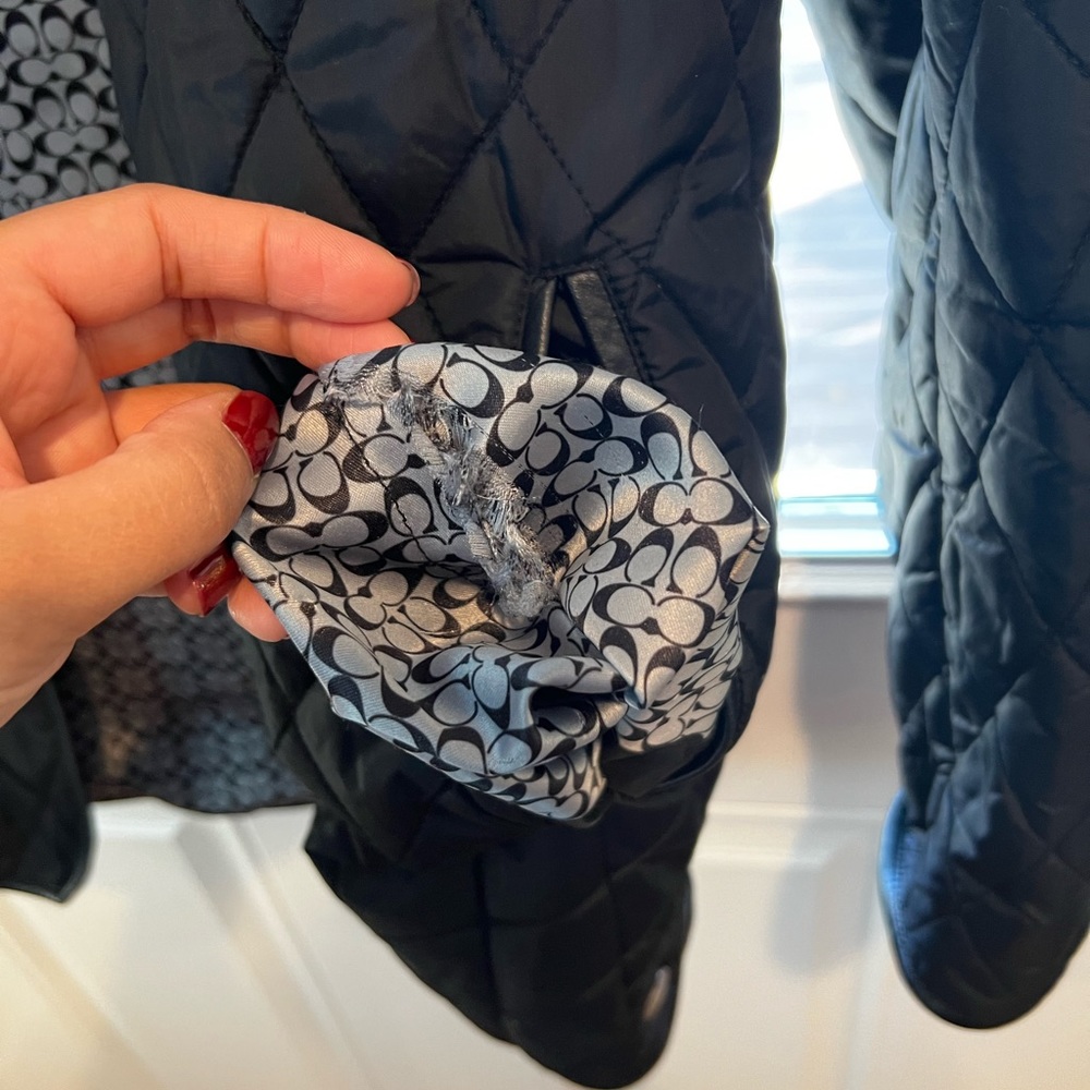 Coach quilted leather trim jacket - Picture 5 of 10